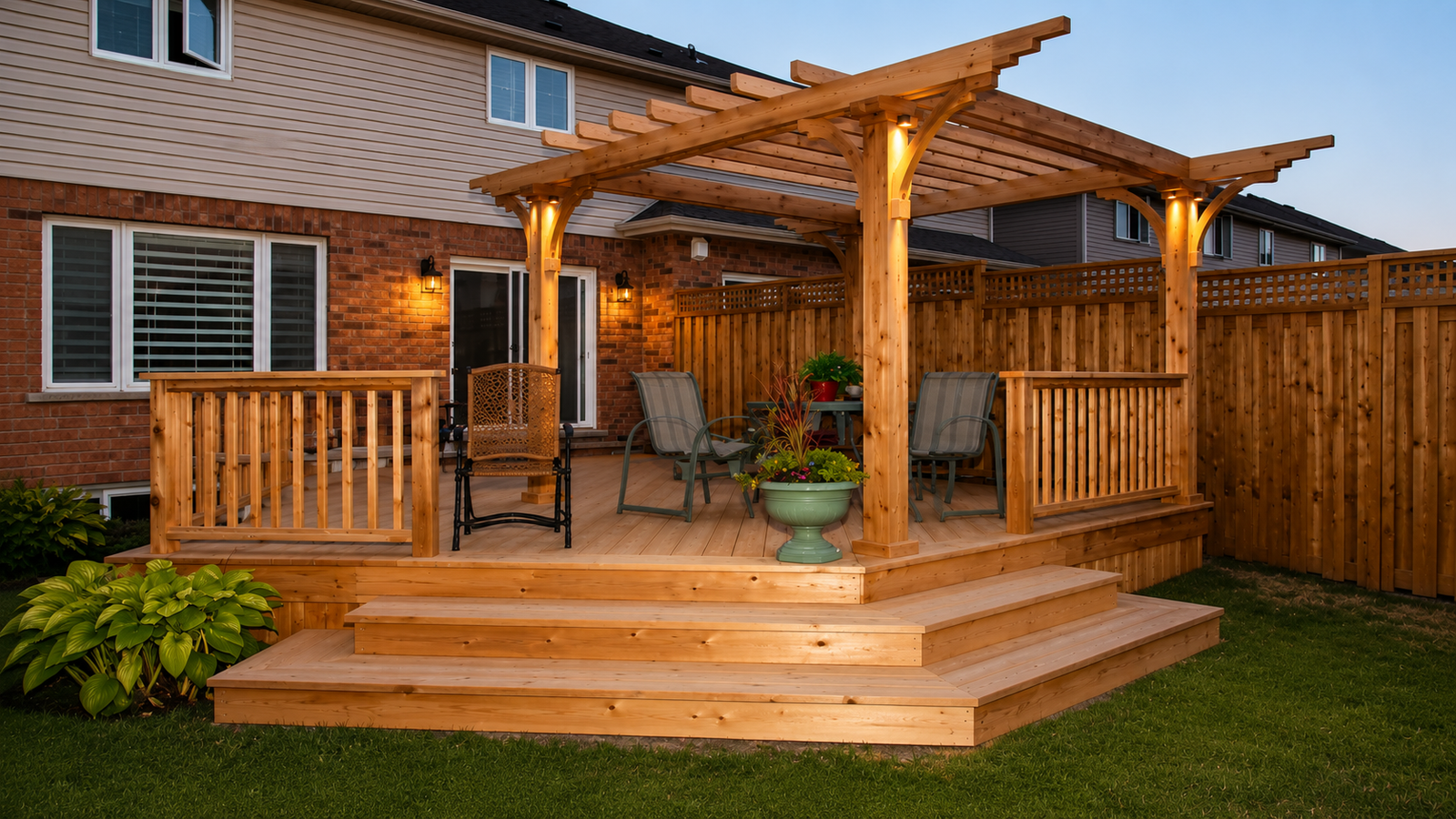 Backyard Enclosure with Pergola