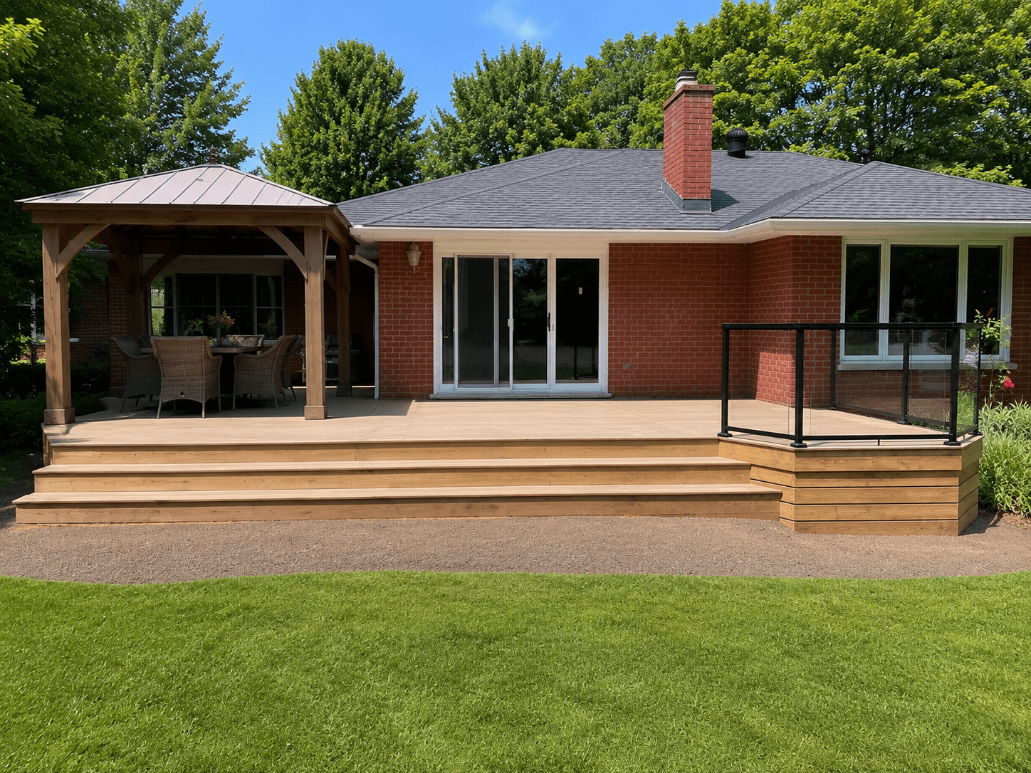 Covered Patio & Elevated Deck