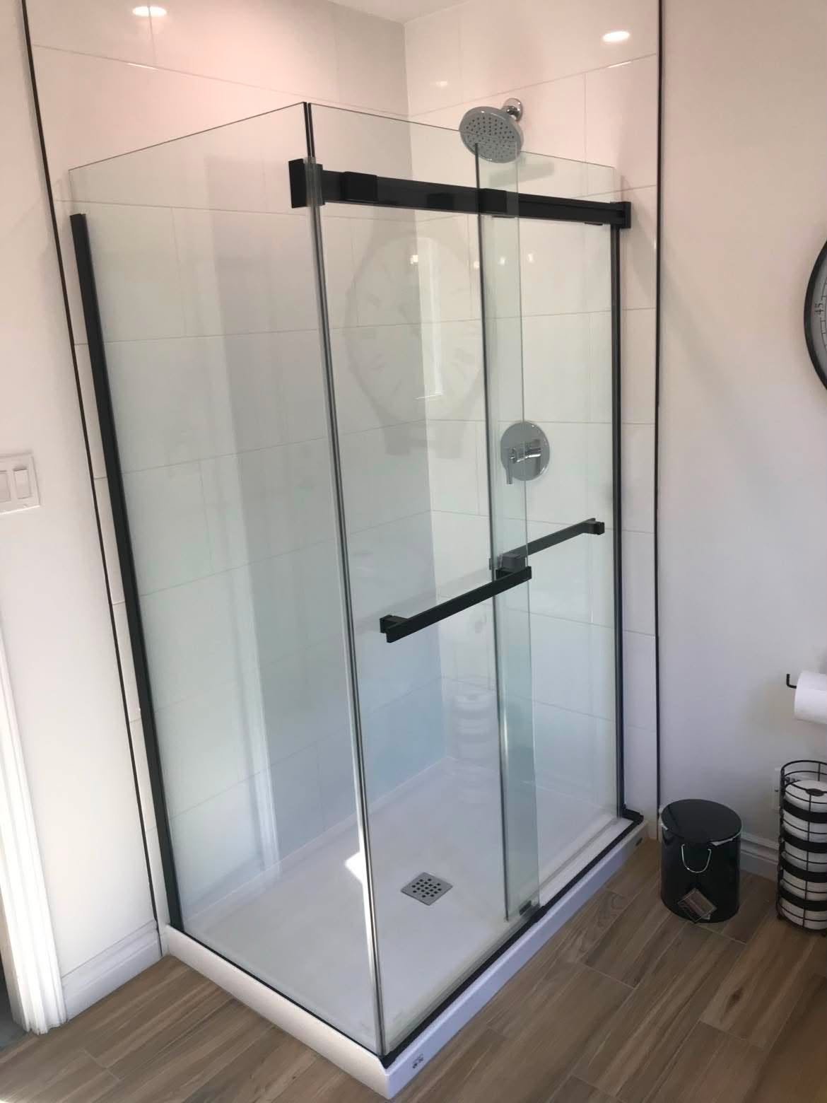 Custom Shower Renovation with Vinyl Plank Flooring