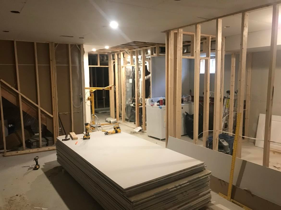 Basement Framing Installation for Full Basement Renovation Wasaga Beach