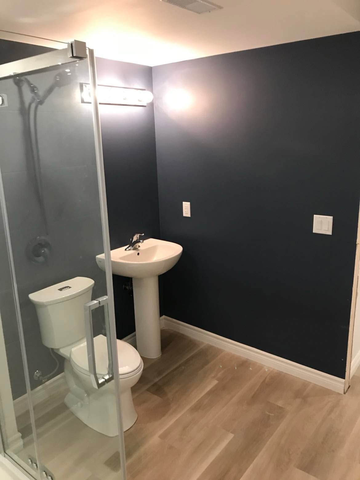 Modern Basement Bathroom Finishing Project in Wasaga Beach Ontario